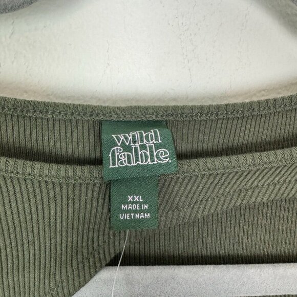 Wild Fable Olive Green Body Con Long Sleeve Ribbed Dress Size XXL - Picture 3 of 6